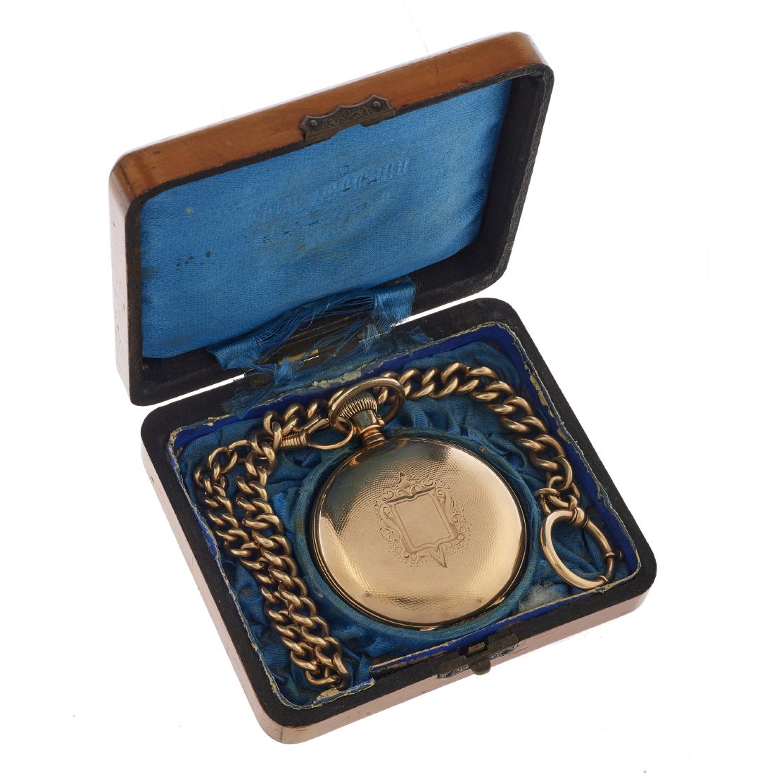 A 14k Brequet reproduction pocket watch with box and (1 of 6)