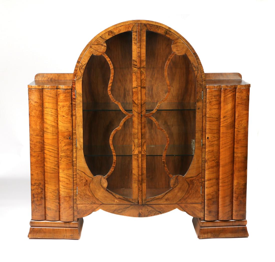 An Art Deco burl wood side cabinet (1 of 5)