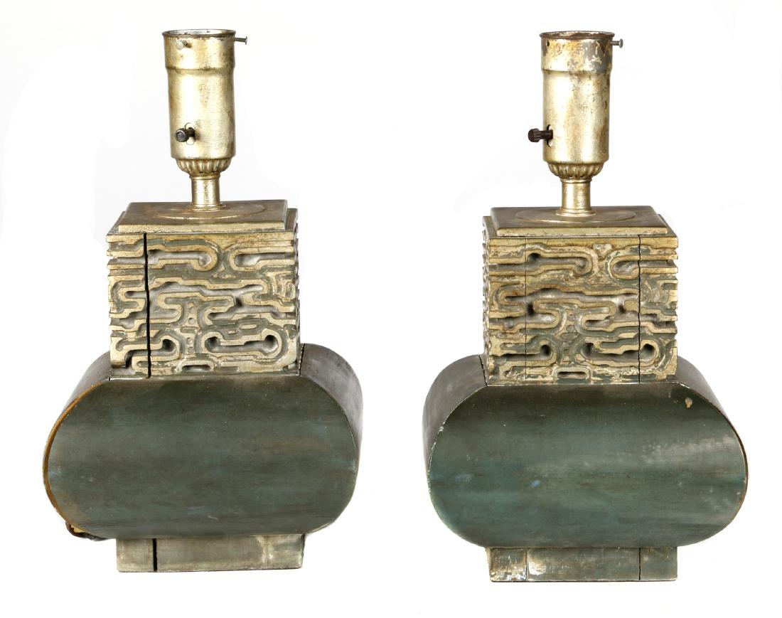 Pair of James Mont Brutalist table lamps (1 of 3)