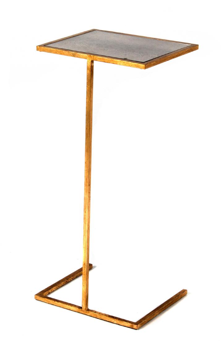 Modern brass and smoked glass side table (1 of 3)