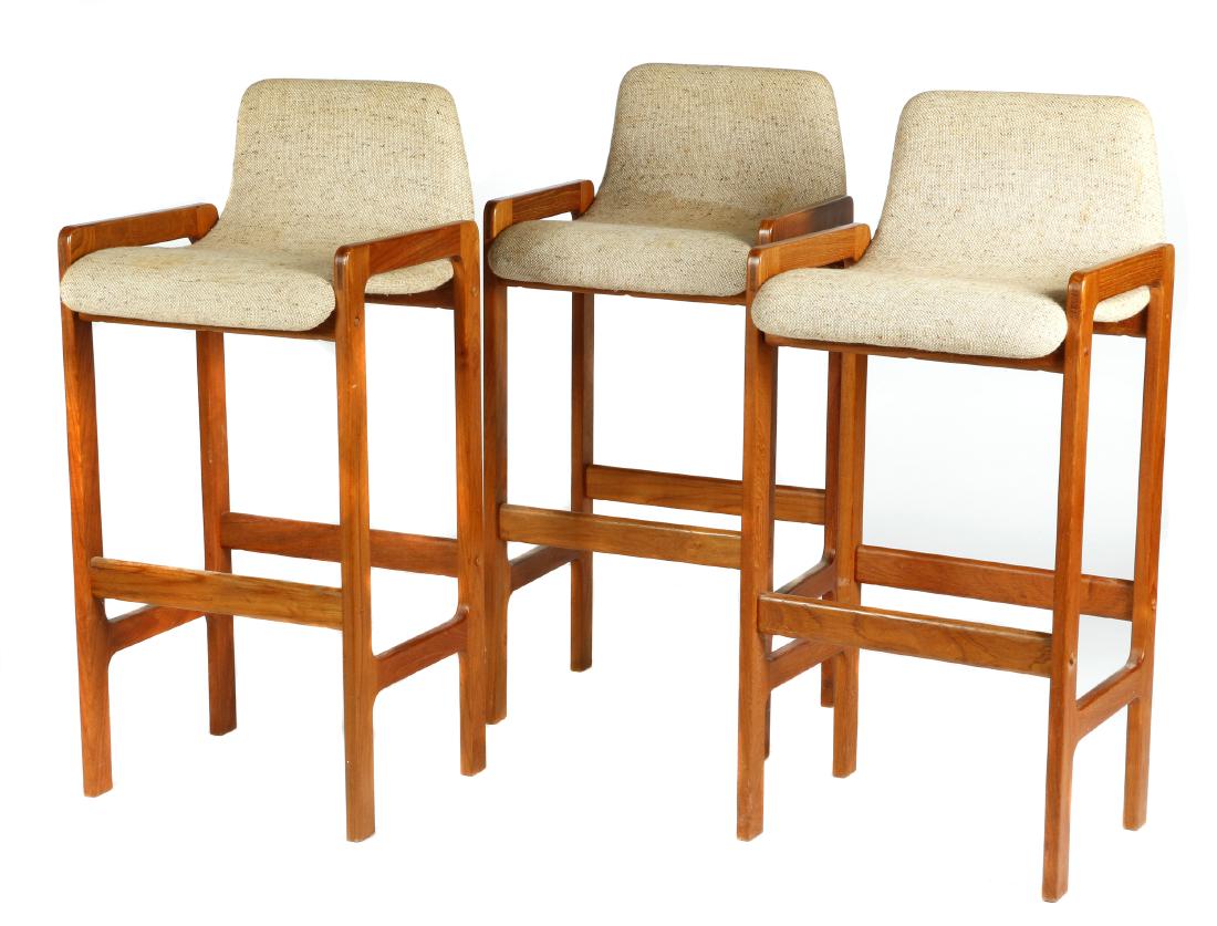 Set of 3 D-Scan Mid Century Modern style teak bar (1 of 4)