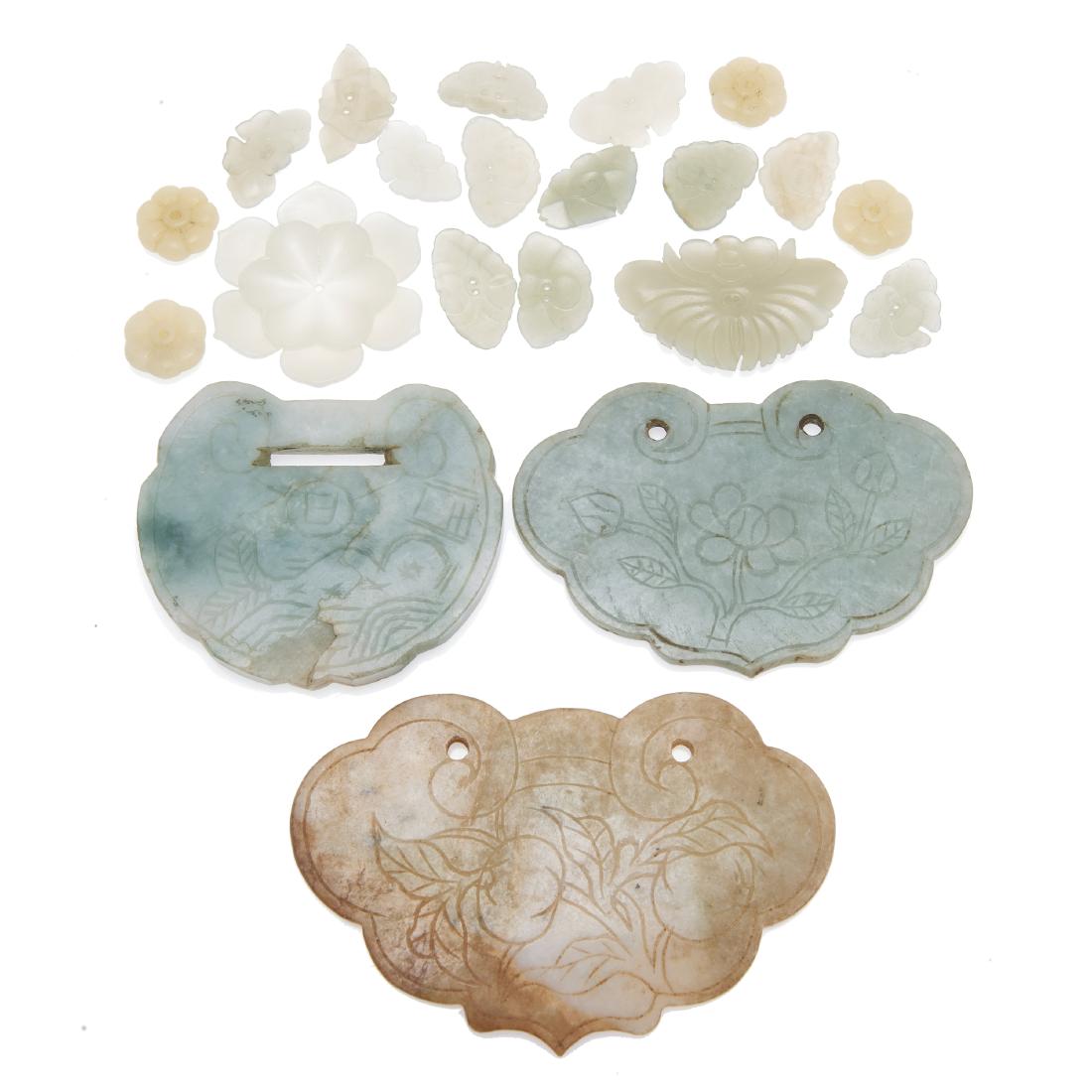 A group of Chinese jade plaques and buttons (1 of 2)