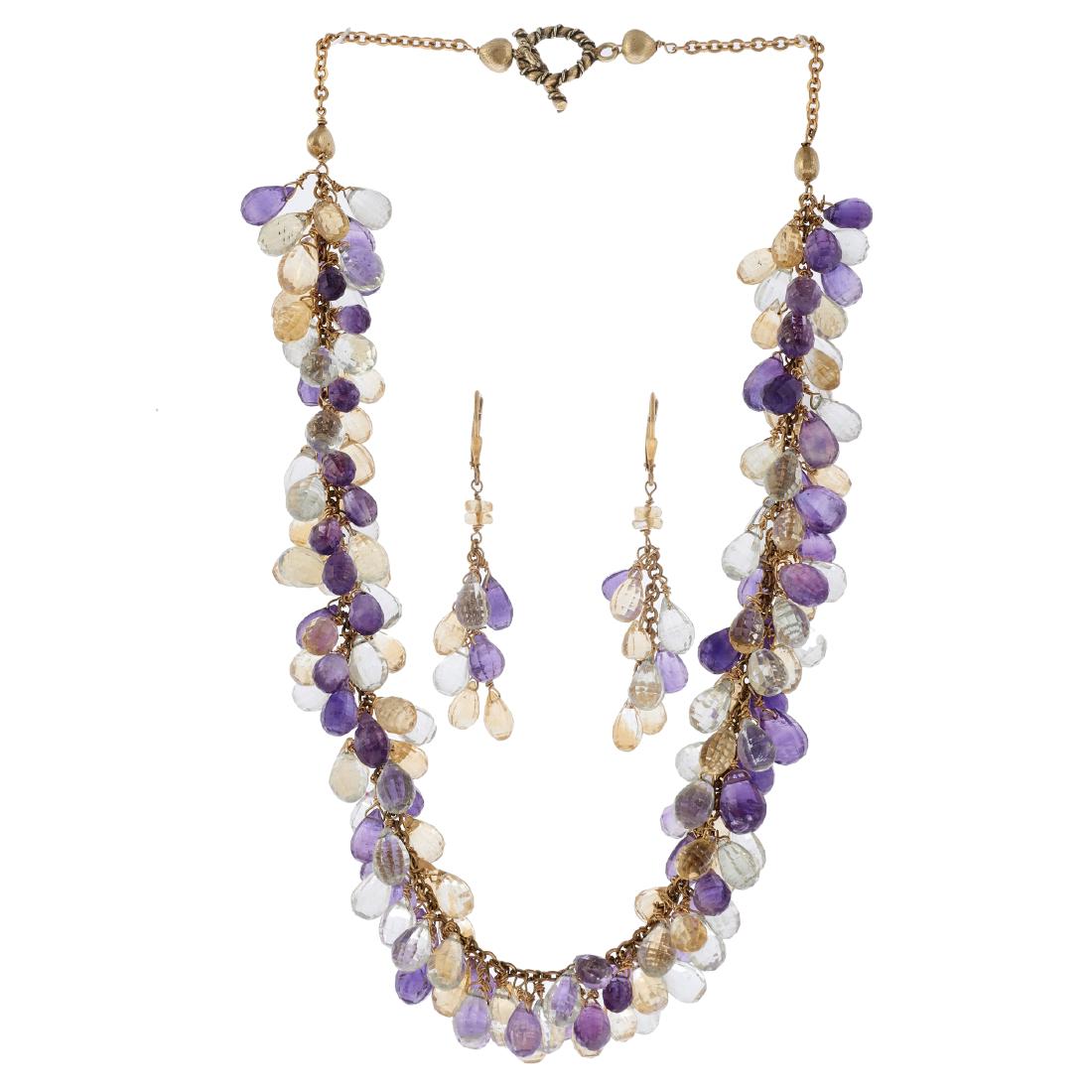 An quartz briolette necklace and pair of earrings (1 of 3)