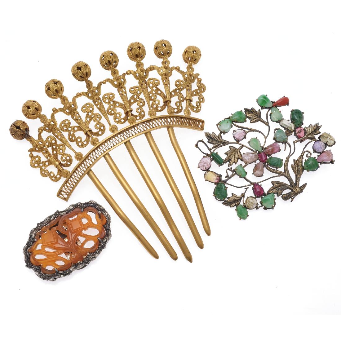 A collection of Chinese stone, silver, gilt metal (1 of 3)