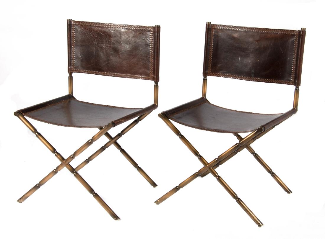 A set of six McGuire style campaign chairs (1 of 5)