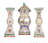 A three-piece Chinese famille rose garniture set