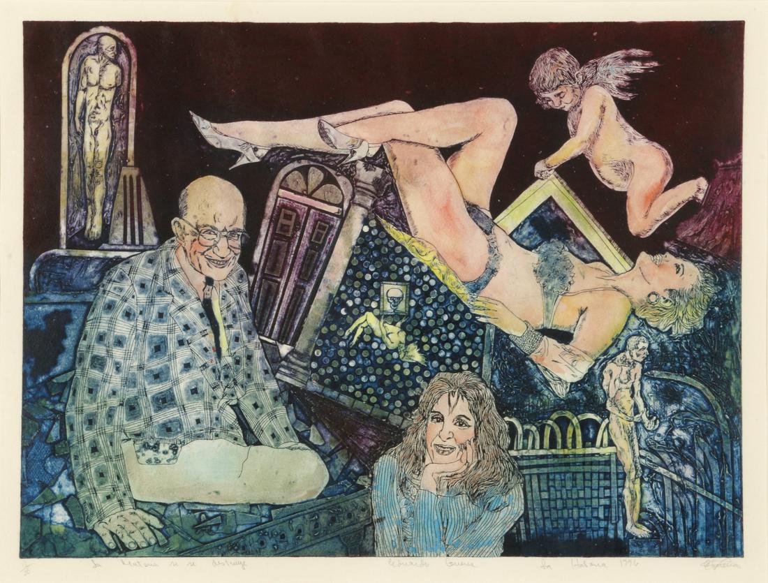 Eduardo Guerra (Cuban, b. 1967) Collagraph (1 of 9)