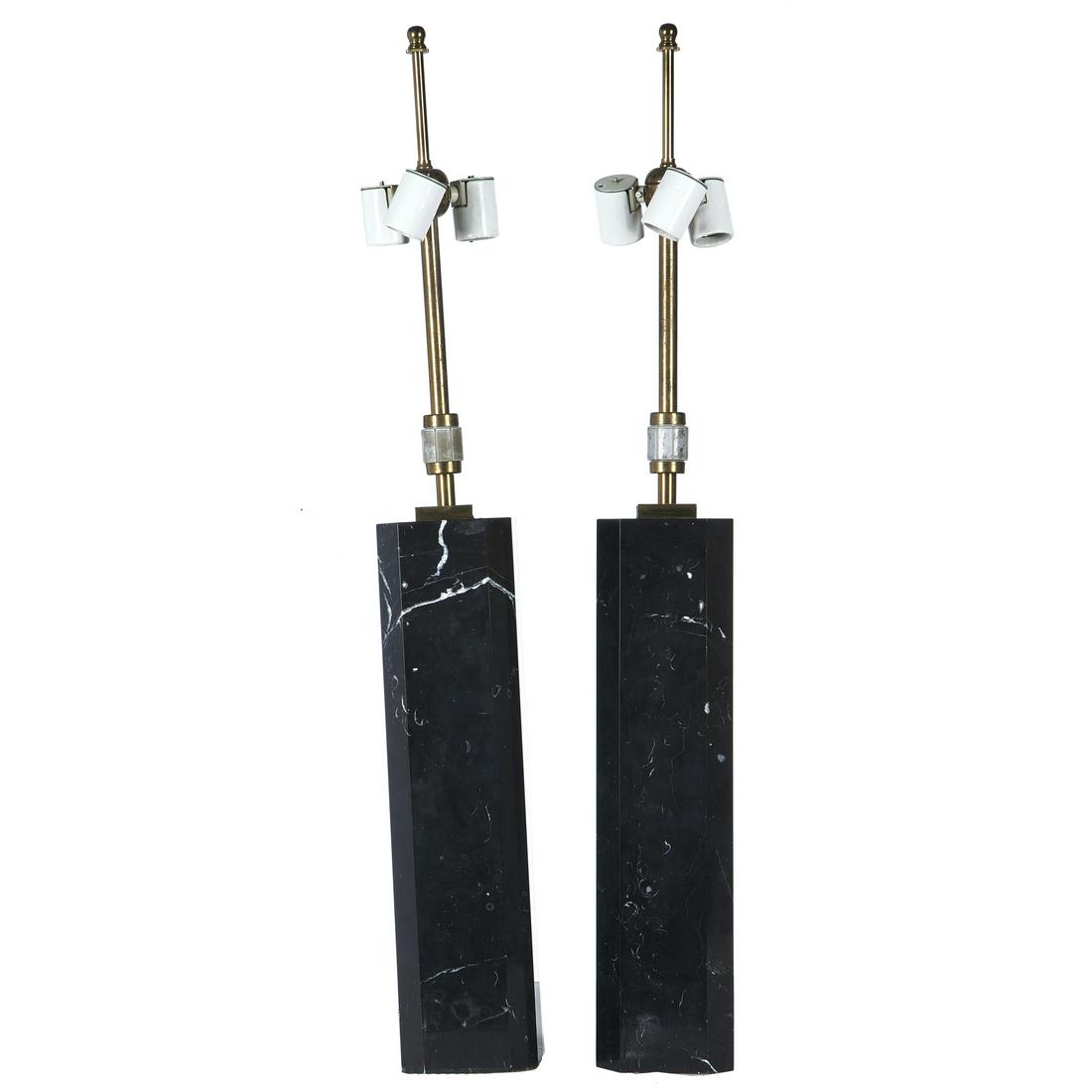 Pair of Moderne black marble table lamps (1 of 3)