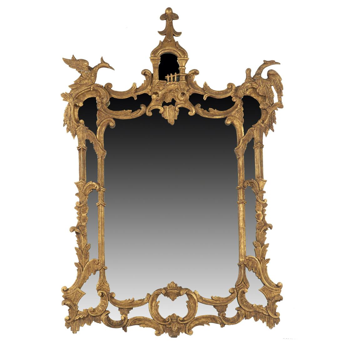 Chinese Chippendale style gilt mirror (1 of 4)