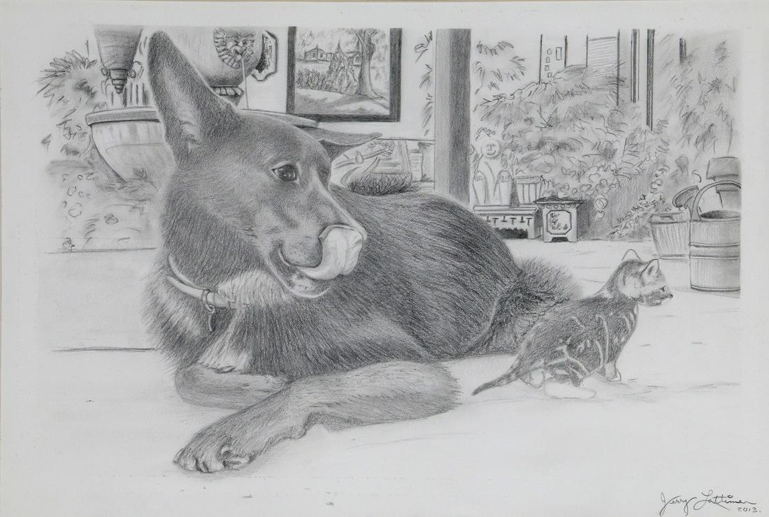 Jerry Lattimer (20th Century), 2 drawings (1 of 6)