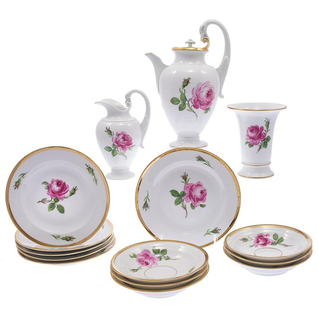 A Meissen Rose pattern partial set (1 of 4)