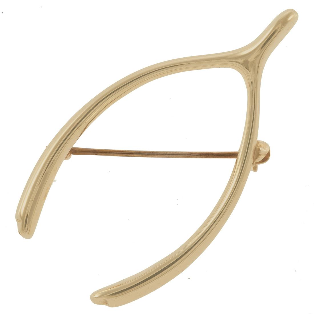 A Tiffany & Co. 14k wishbone pin (1 of 2)