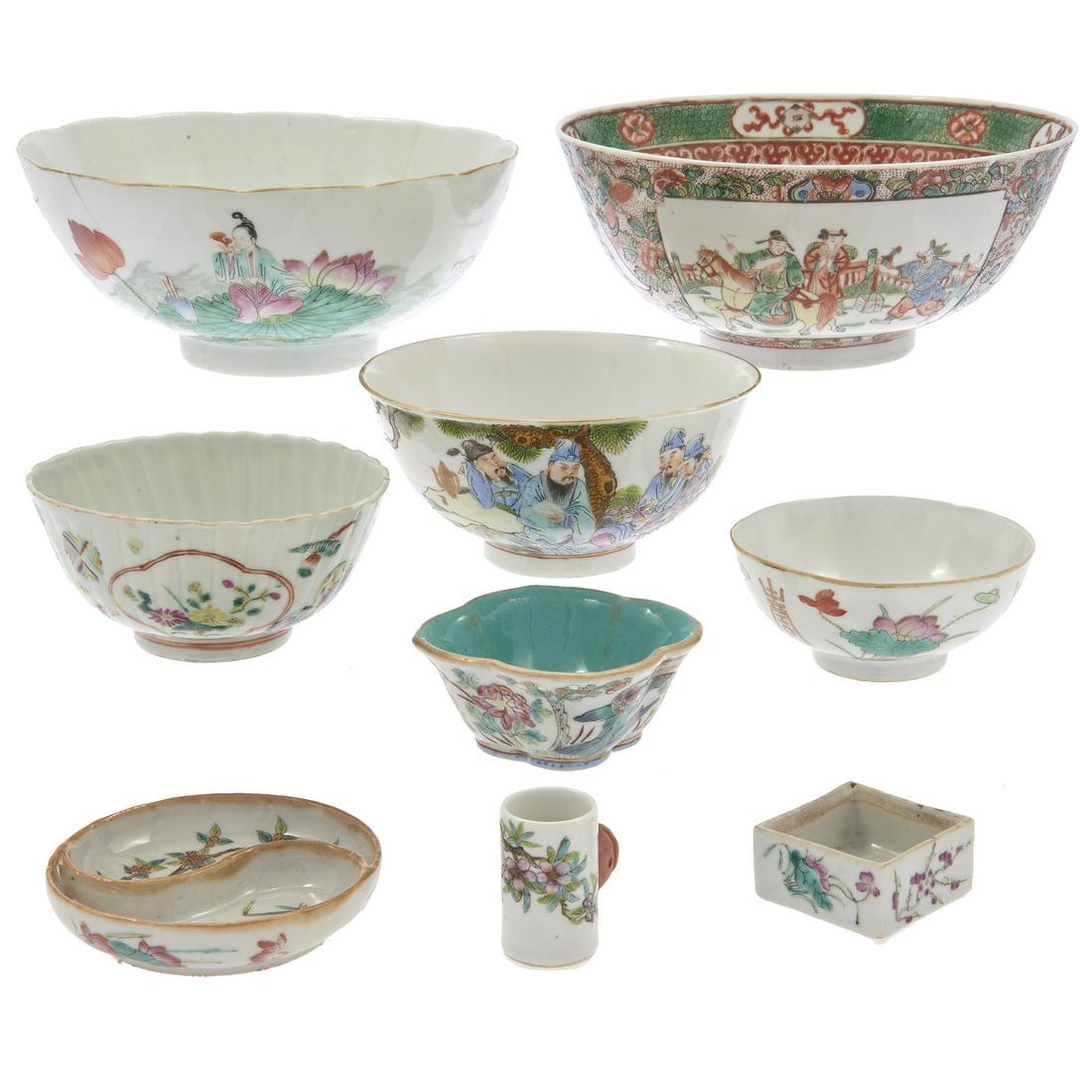 A group of Chinese enameled porcelains (1 of 3)