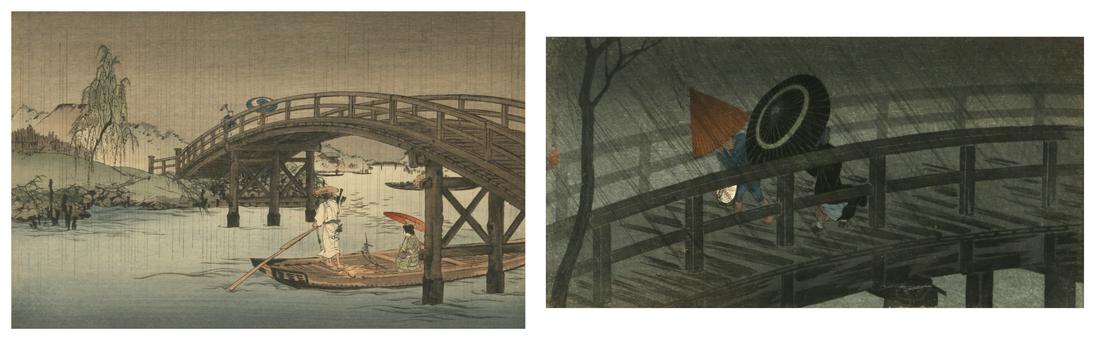 Two Japanese woodblock prints (1 of 6)