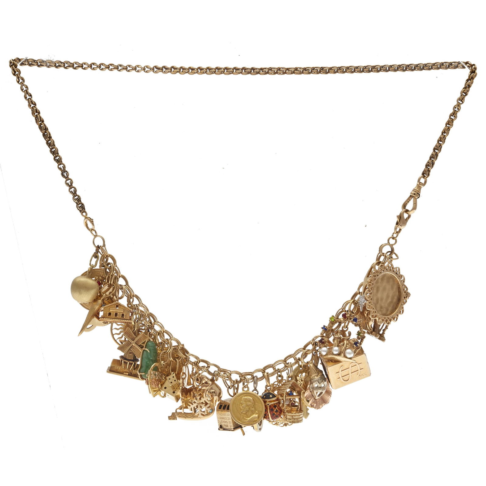 14k Yellow Gold Convertible Charm Necklace Bracelet (1 of 5)