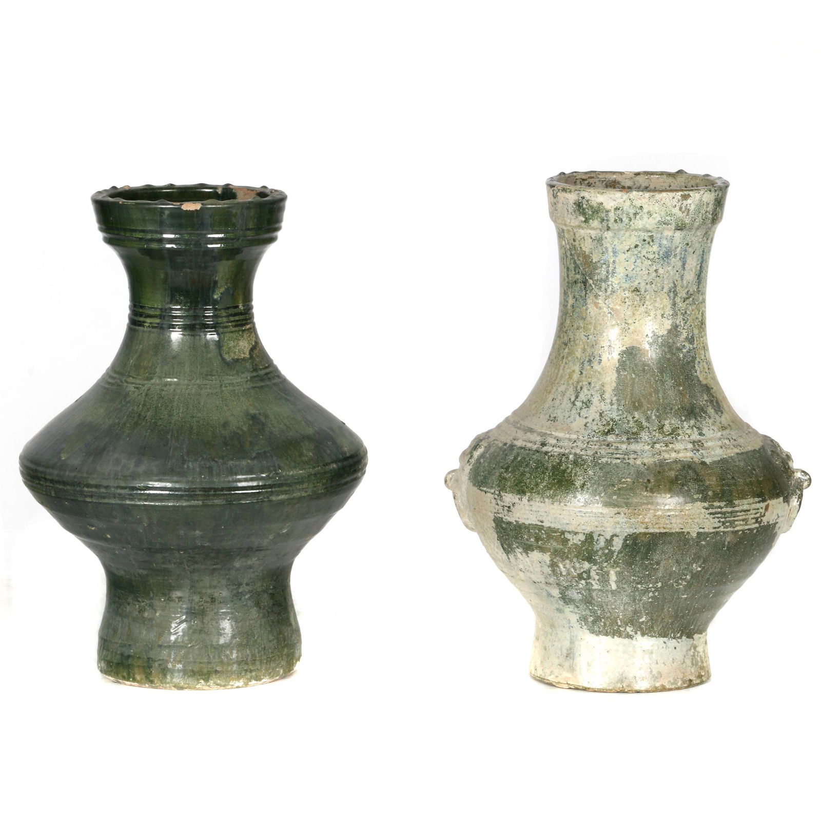 Pair of Green Glazed Baluster Vases, Han dynasty (1 of 5)