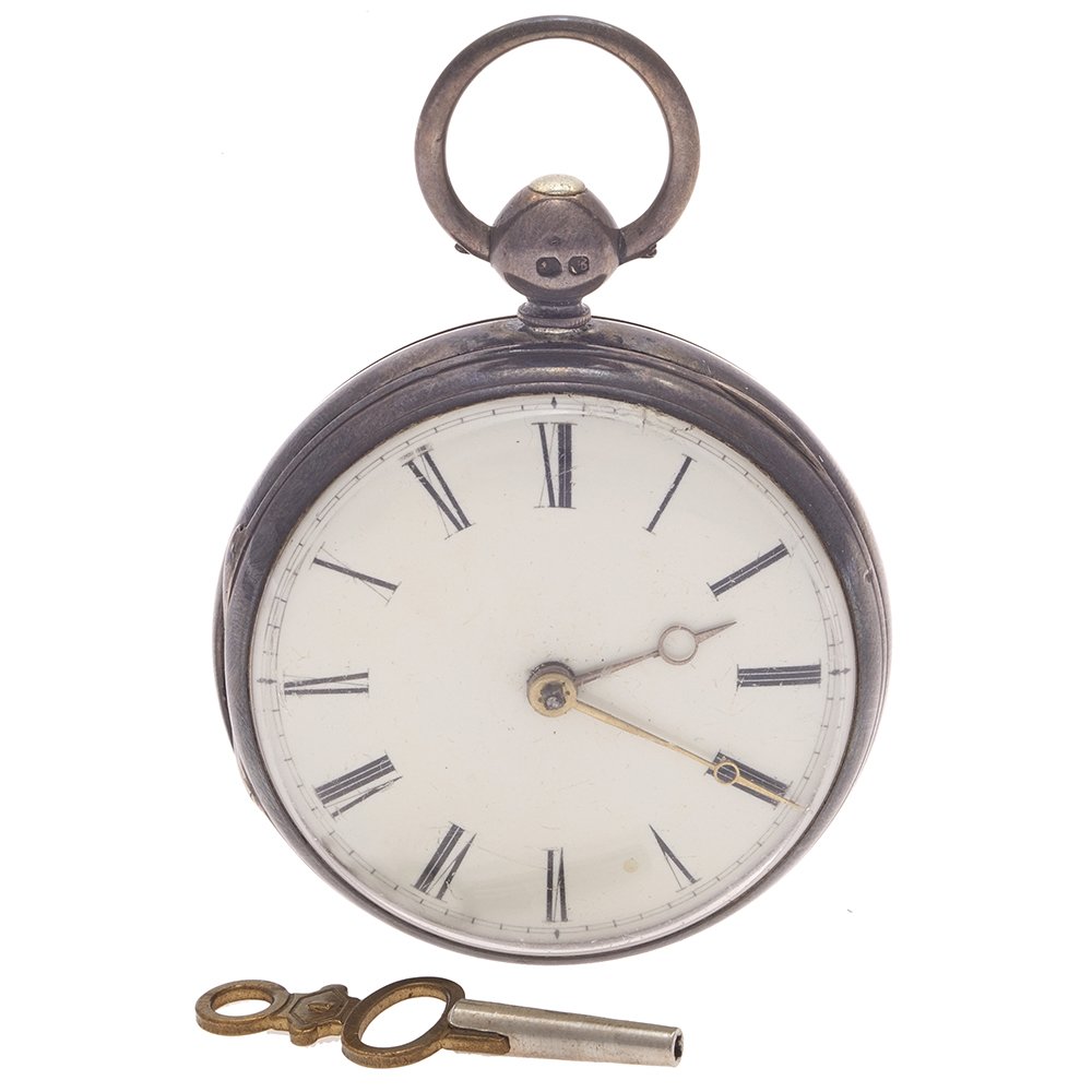 Victorian 8 Day Verge Pocket Watch with Key (1 of 3)