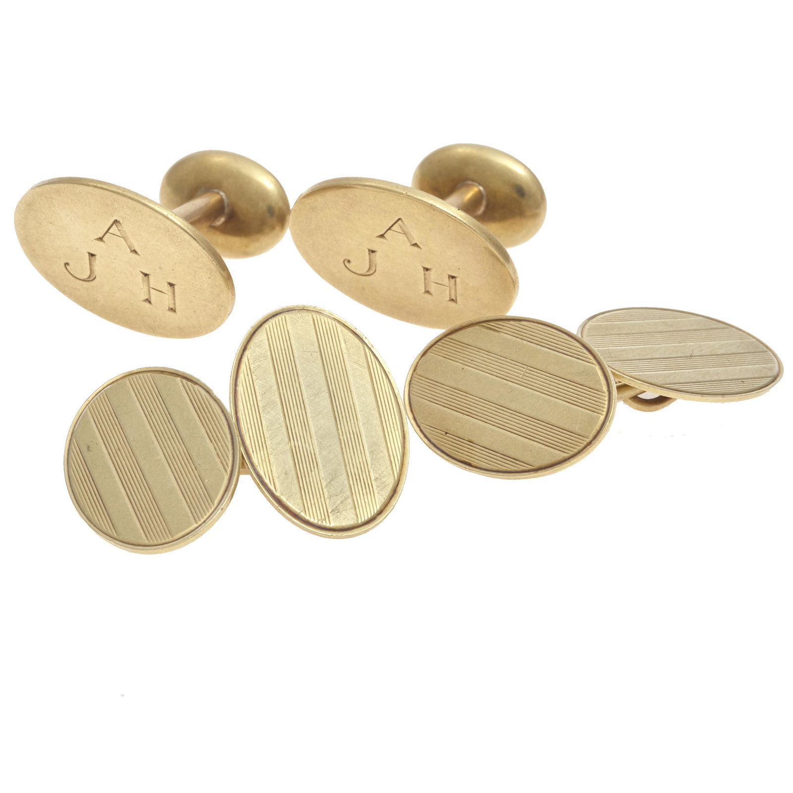 Two Pairs of 14k Yellow Gold Cufflinks (1 of 2)
