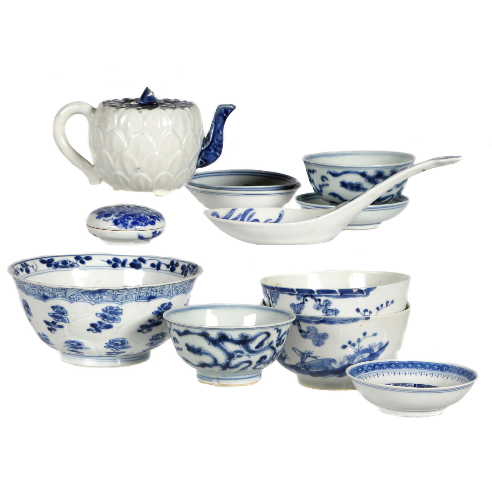 Group of Underglaze Blue Porcelains, Qing dynasty (1 of 5)