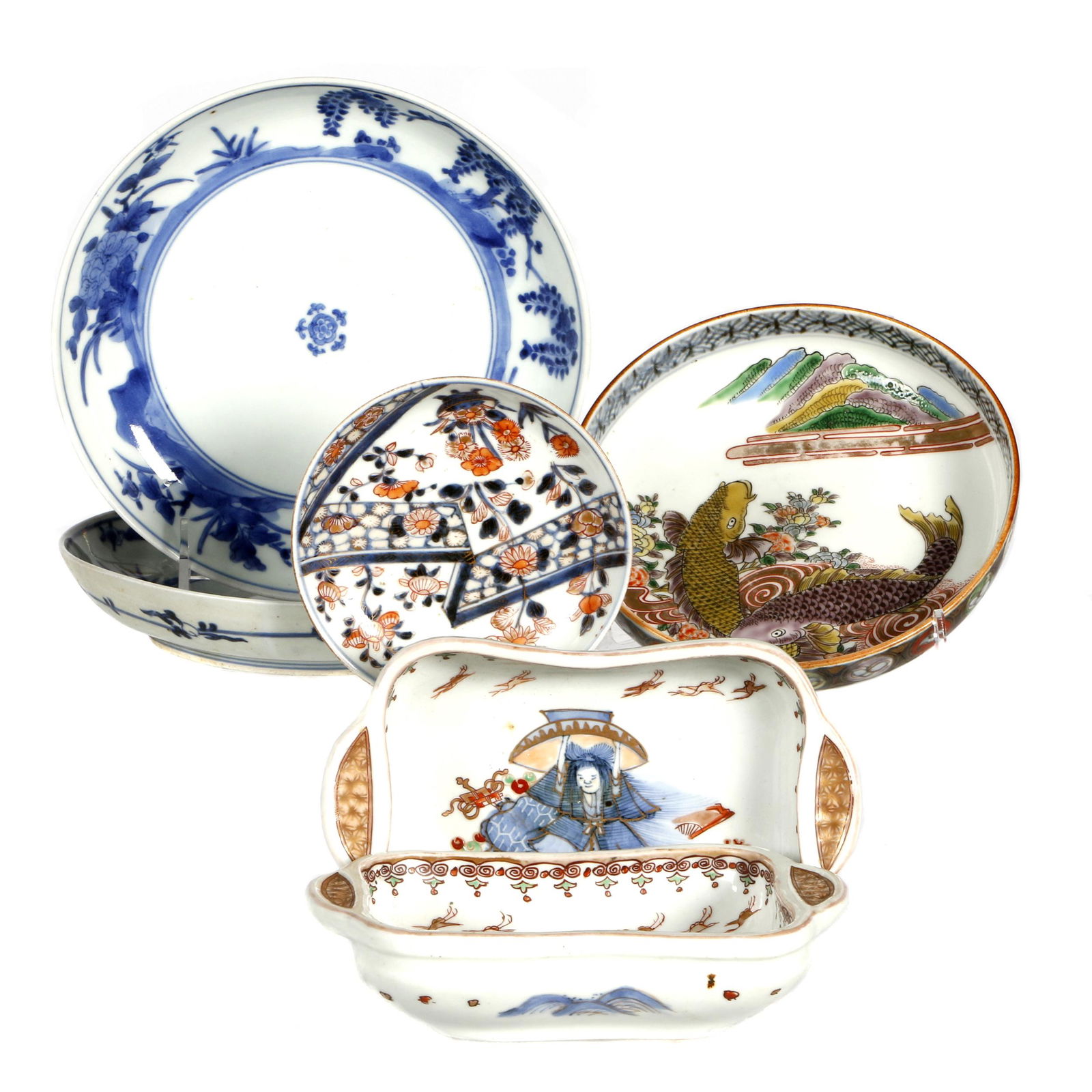 Group of Six Japanese Porcelain Items, 18th/19th (1 of 4)