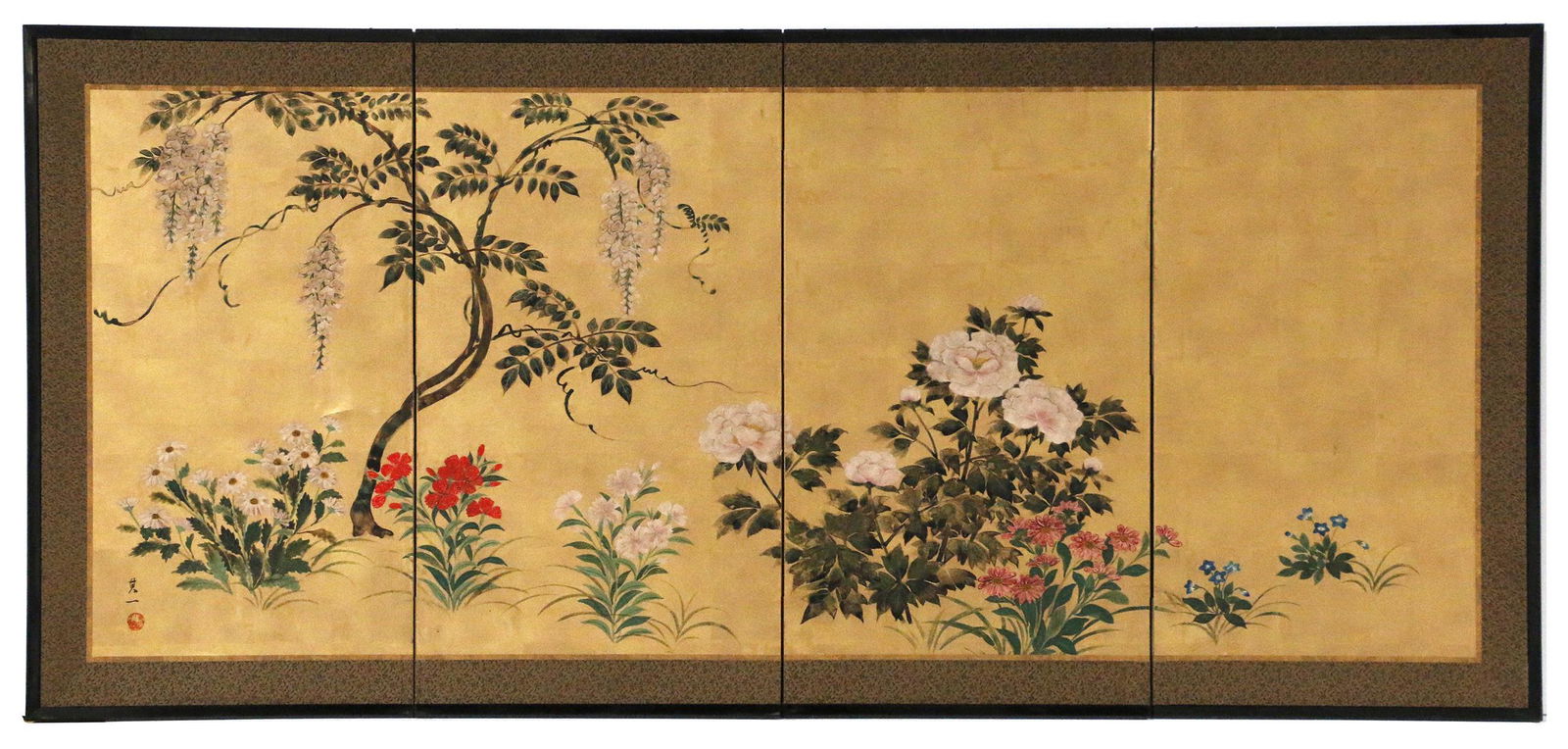 A Japanese Four-Panel Screen, Edo Period (1 of 6)