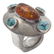 Amber, Turquoise, Sterling Silver Ring
