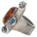 Amber, Turquoise, Sterling Silver Ring - 3