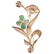 Diamond, Jade, 14k Rose Gold Flower Brooch - 2