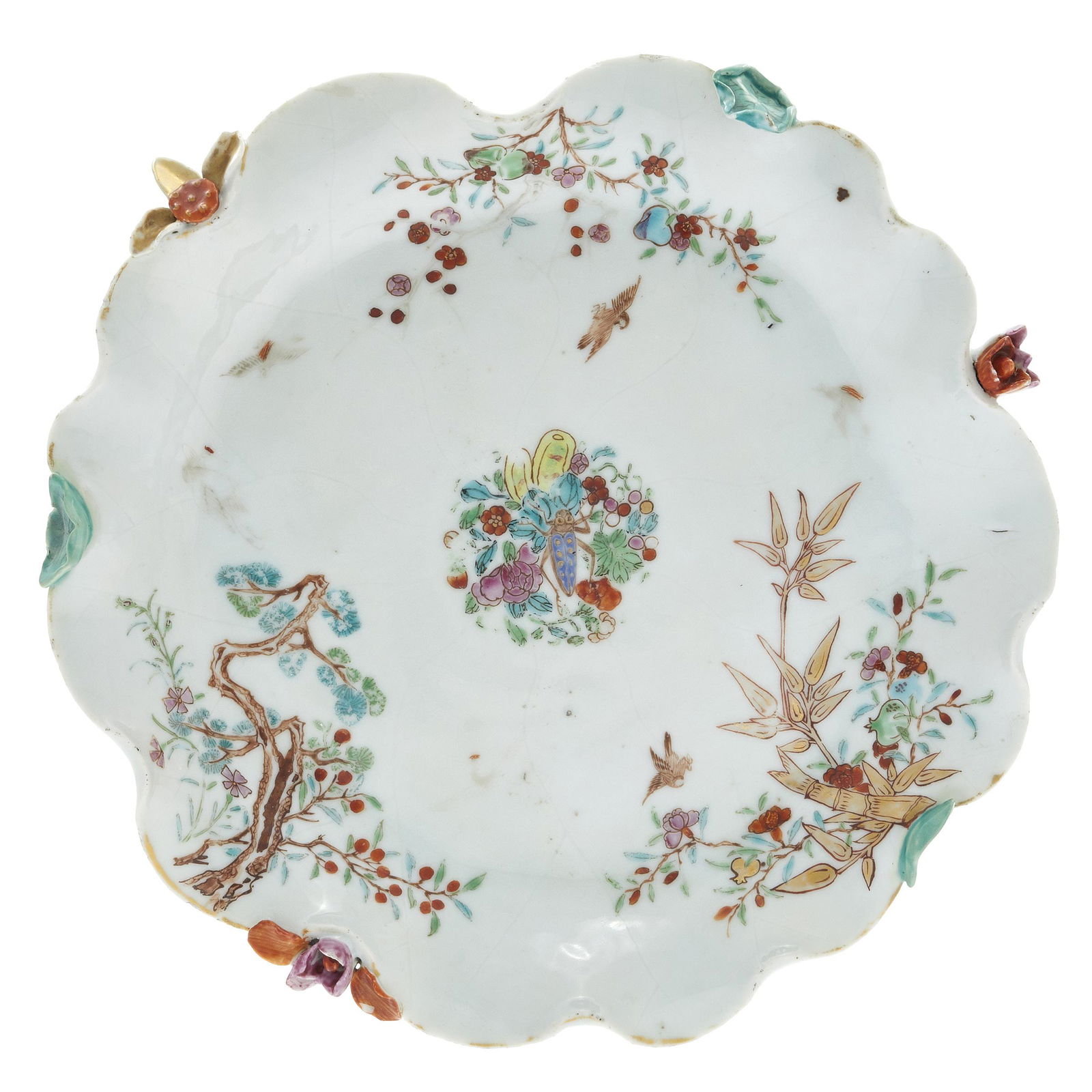 Famille Rose Lotus Dish, 18th/19th Century (1 of 3)