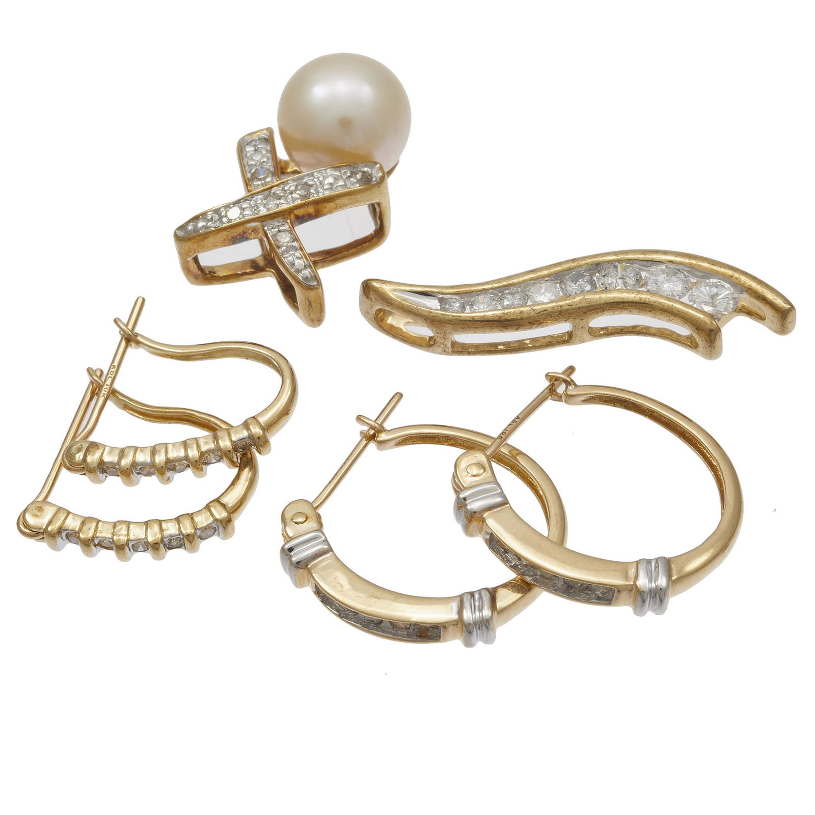 Collection of Diamond, Cultured Pearl, 10k Jewelry (1 of 2)