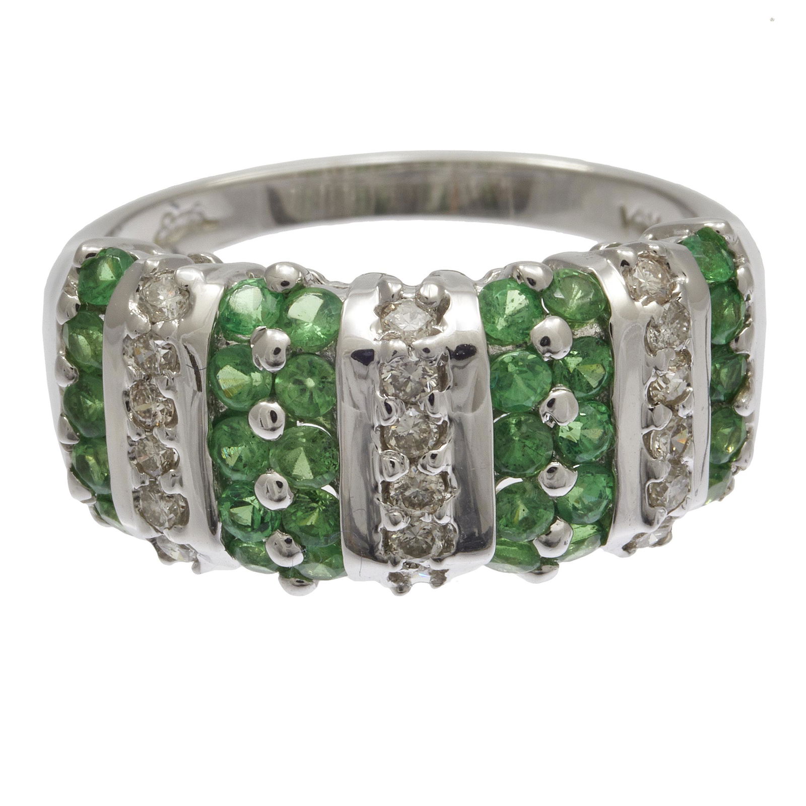 Diamond, Tsavorite Garnet, 14k White Gold Ring (1 of 5)
