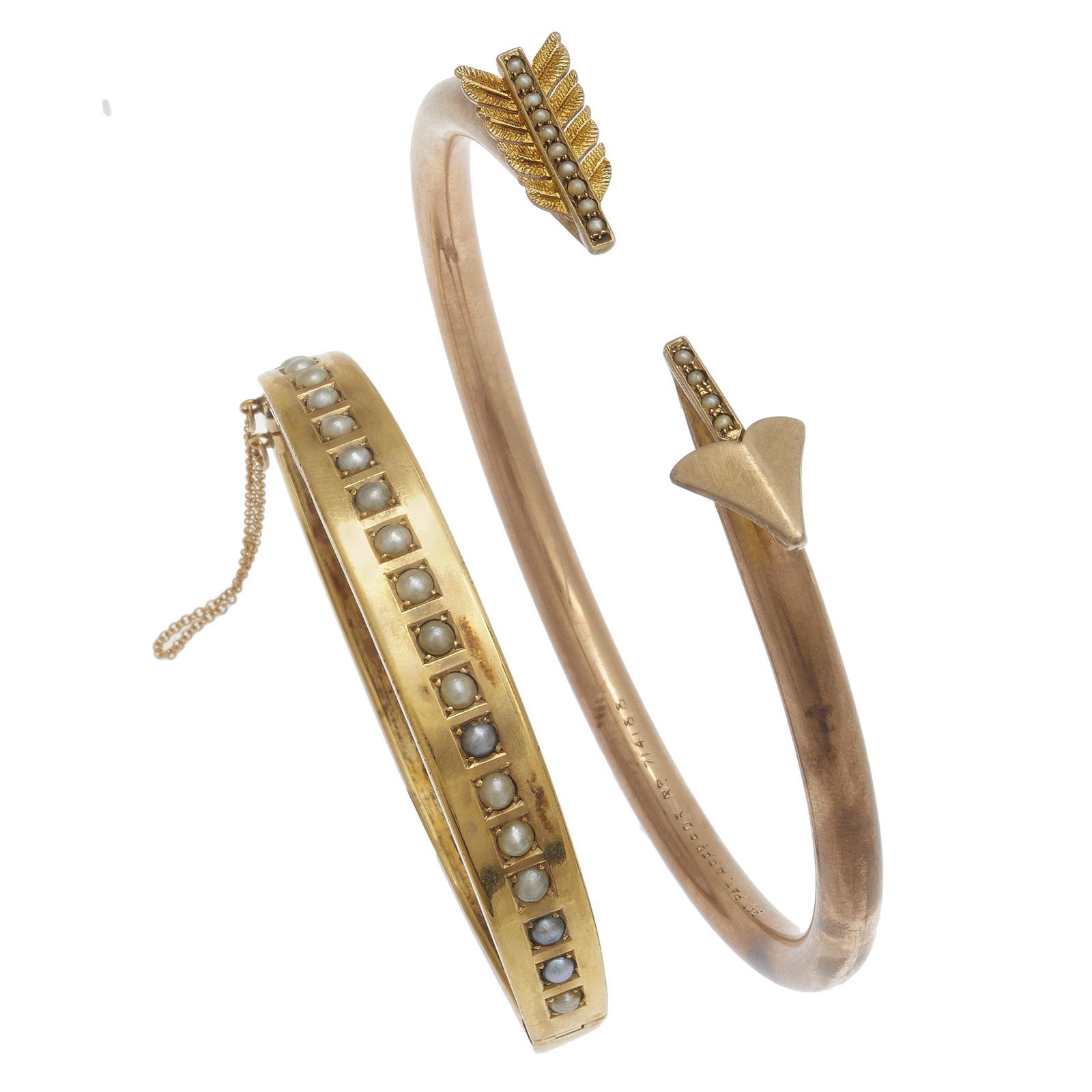 Collection of Two Seed Pearl, 9k Bracelets (1 of 3)