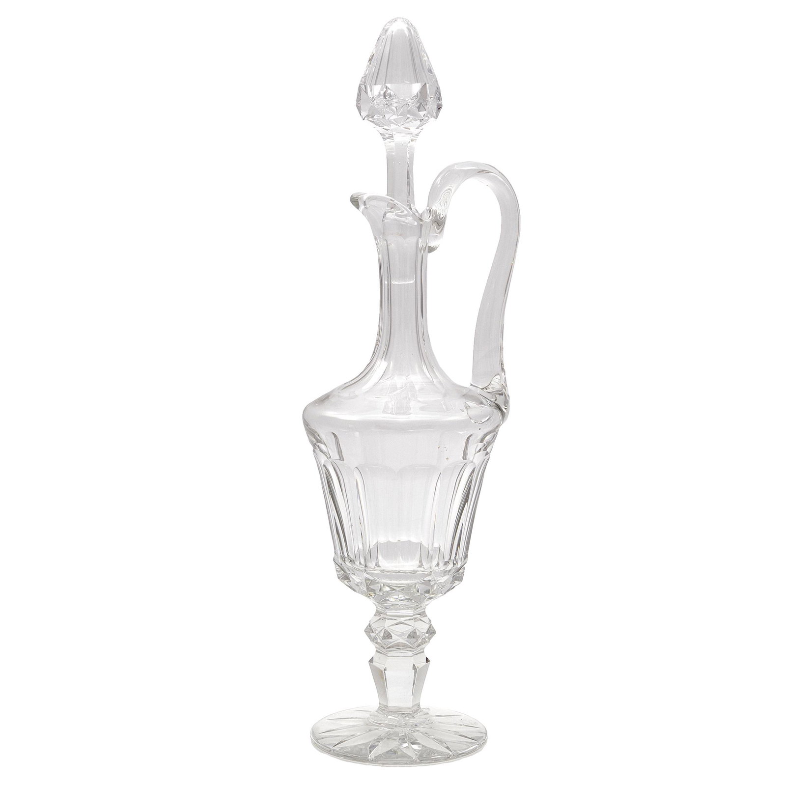 St. Louis Crystal Decanter: Of Amphora form with pyramidal stopper 18in. (46cm) h.