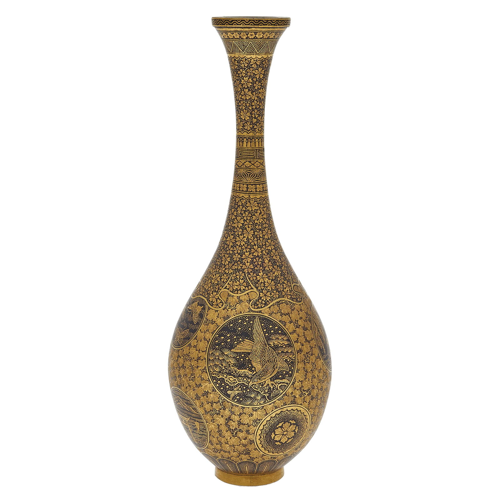 Japanese Inlaid Iron Miniature Vase, By Komai Workshop (1 of 7)