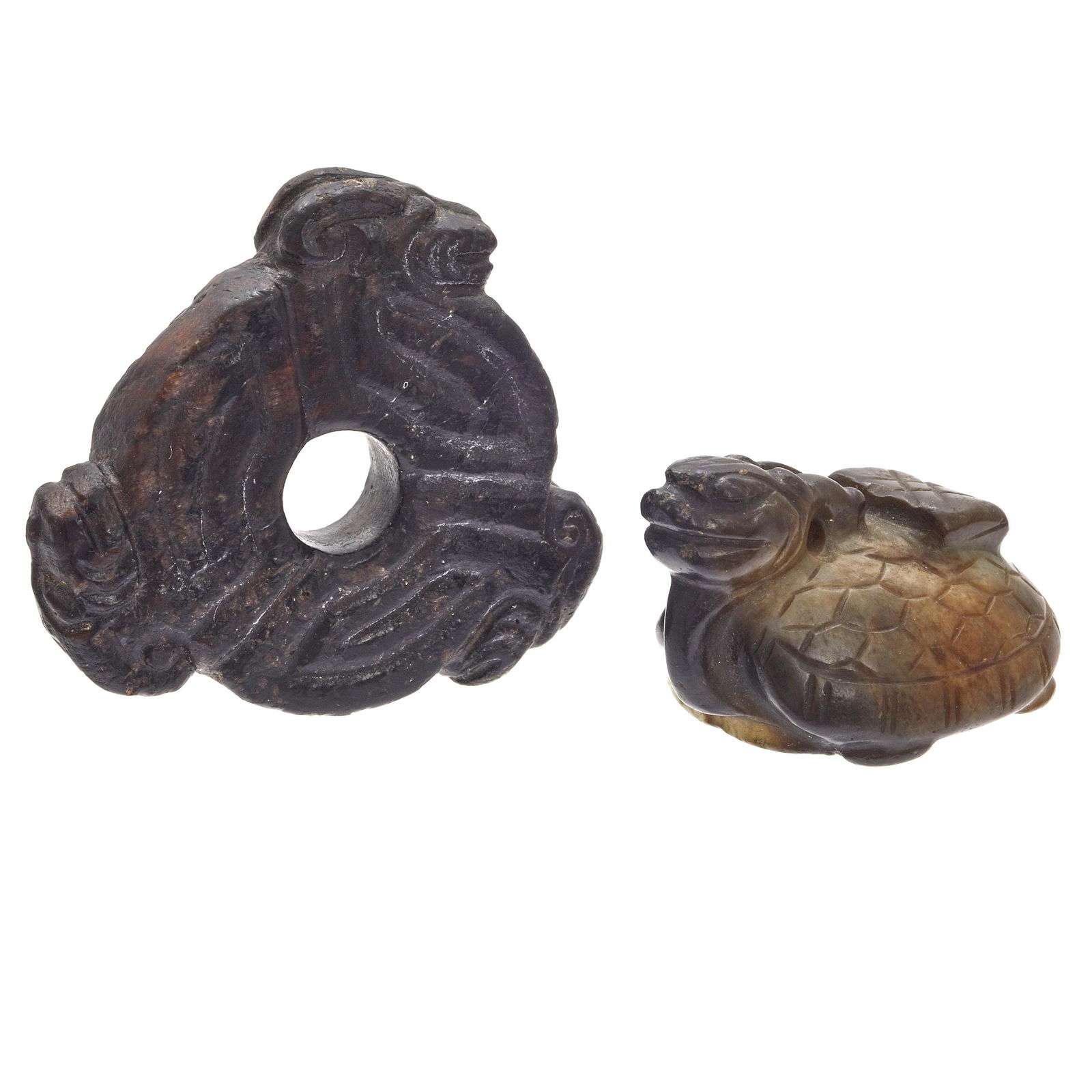 Two Mottled Jade Carvings, Ming Dynasty (1 of 2)