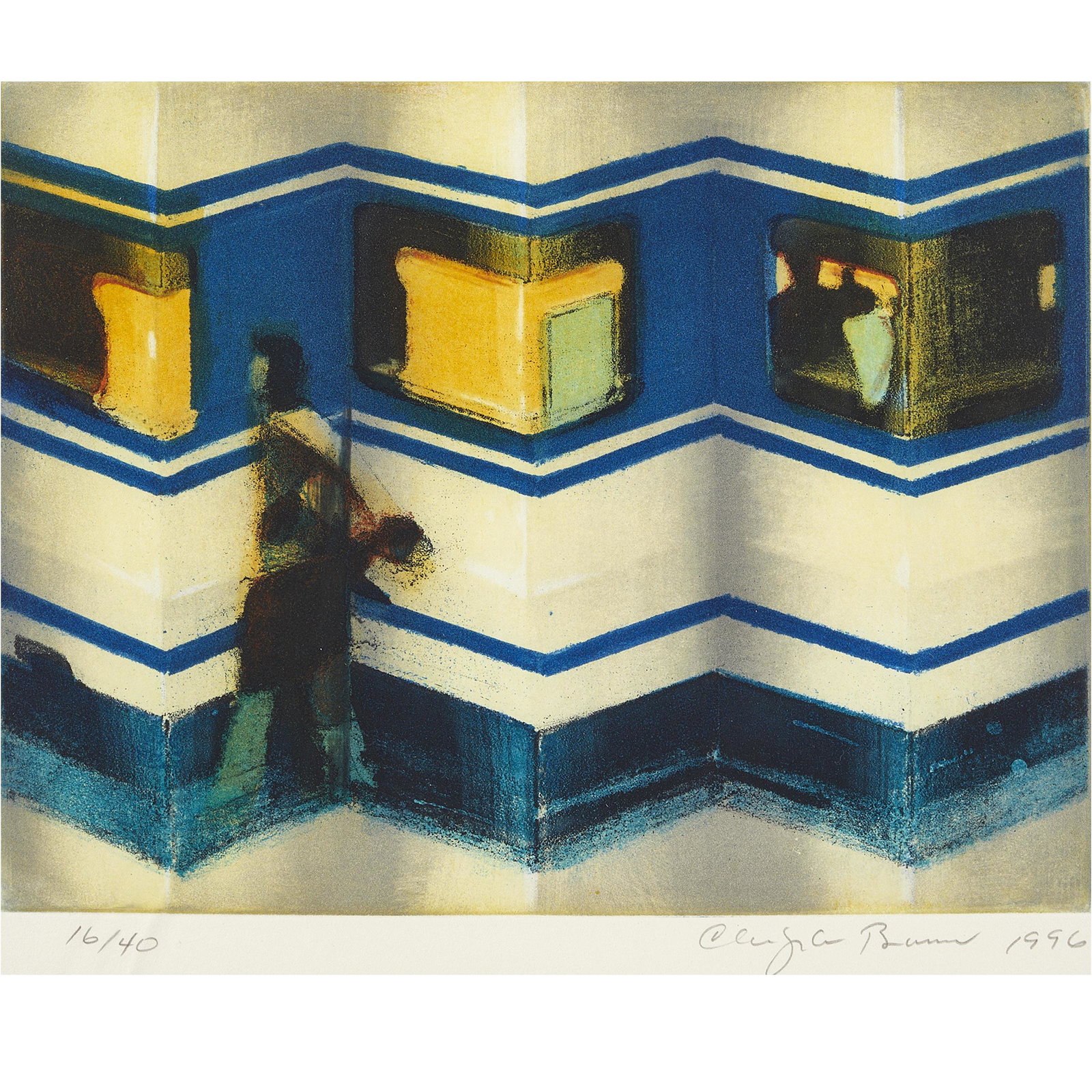 Christopher Brown, Accordion, 1996: Christopher Brown (American, b. 1951). Accordion, 1996. Aquatint etching. Edition 16 of 40. Signed and dated lower right in pencil and numbered lower left. Published by Paulson Bott Press Berkeley, Ca