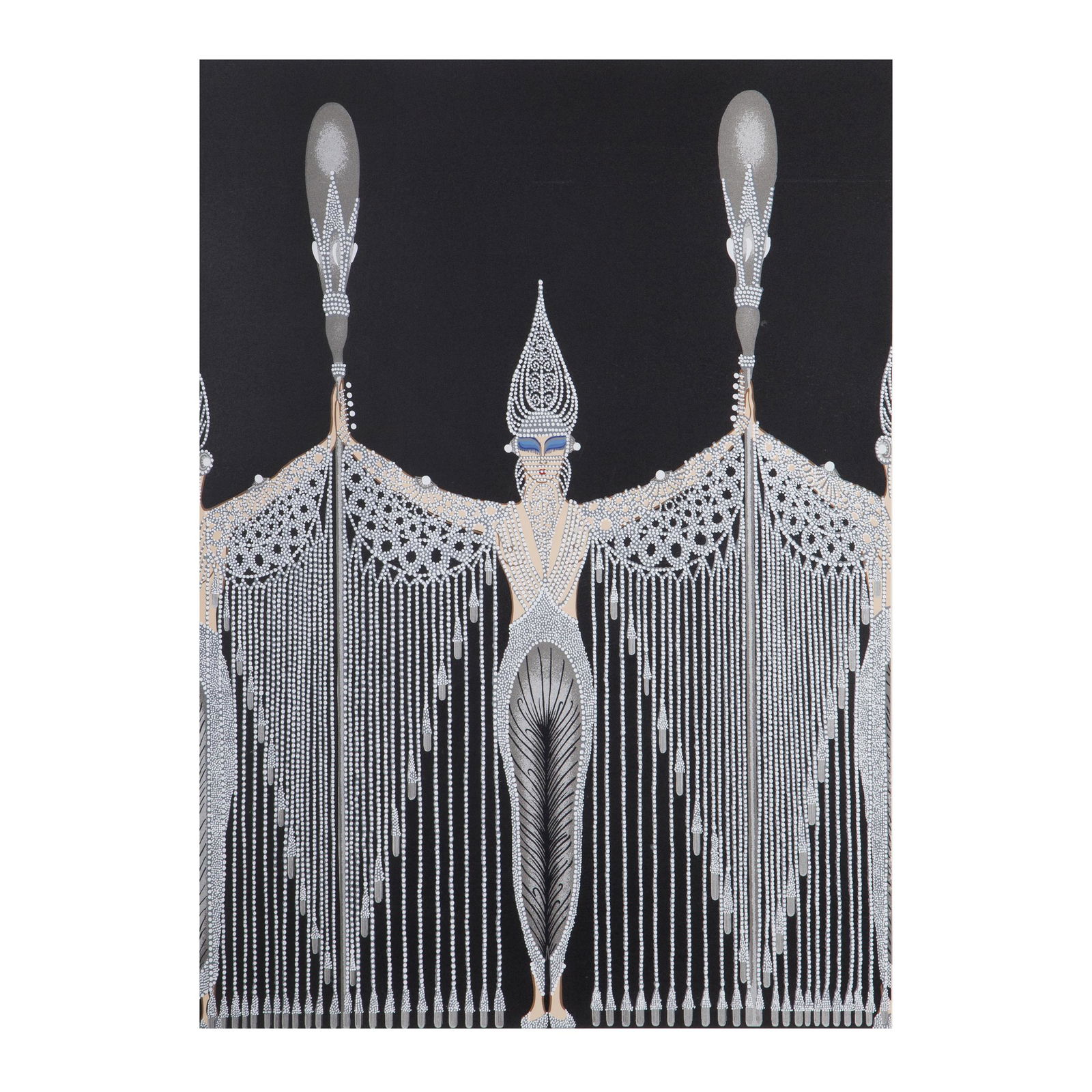 Erté, Les Bijoux des Perles (Pearls): Erté, a.k.a. Romain de Tirtoff (Russian/French, 1892-1990). Les Bijoux des Perles (Pearls). Serigraph. Edition 247 of 300. Signed lower right in pencil and numbered lower left. Measures 21.5 in. high