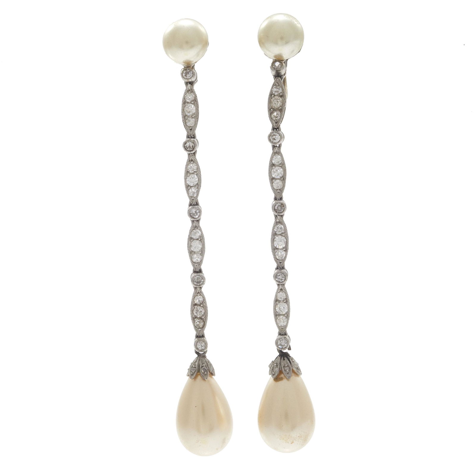 Pair of French Art Deco Diamond Earrings (1 of 2)