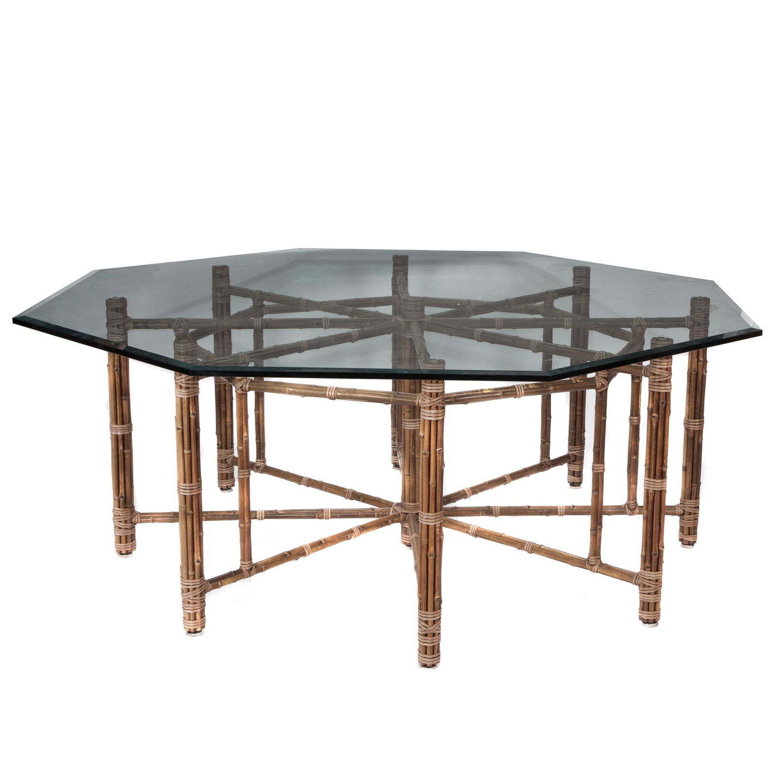 Mid Century Bamboo and Rattan Dining Table (1 of 2)