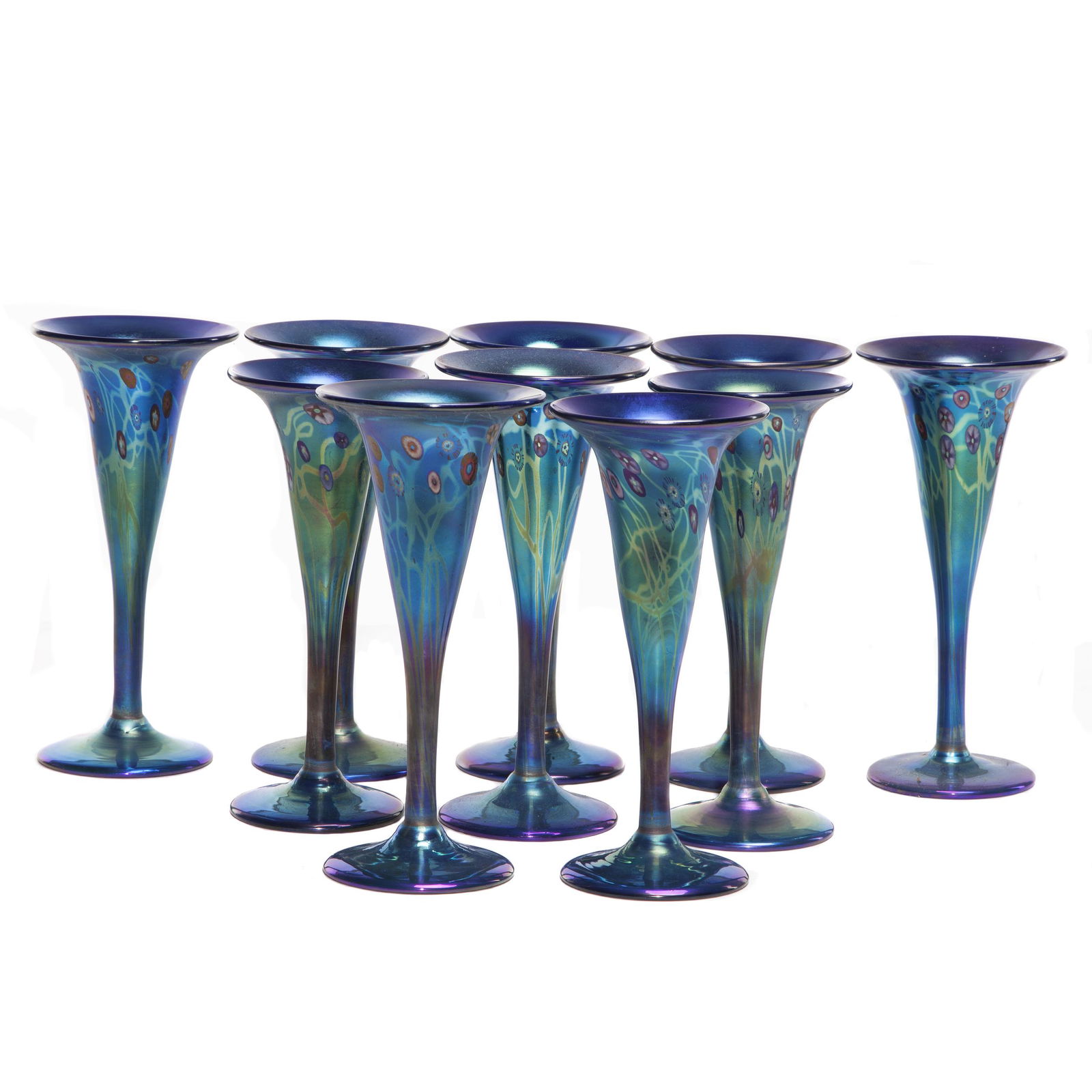 Carl Radke Art Glass Champagne Flutes (1 of 4)