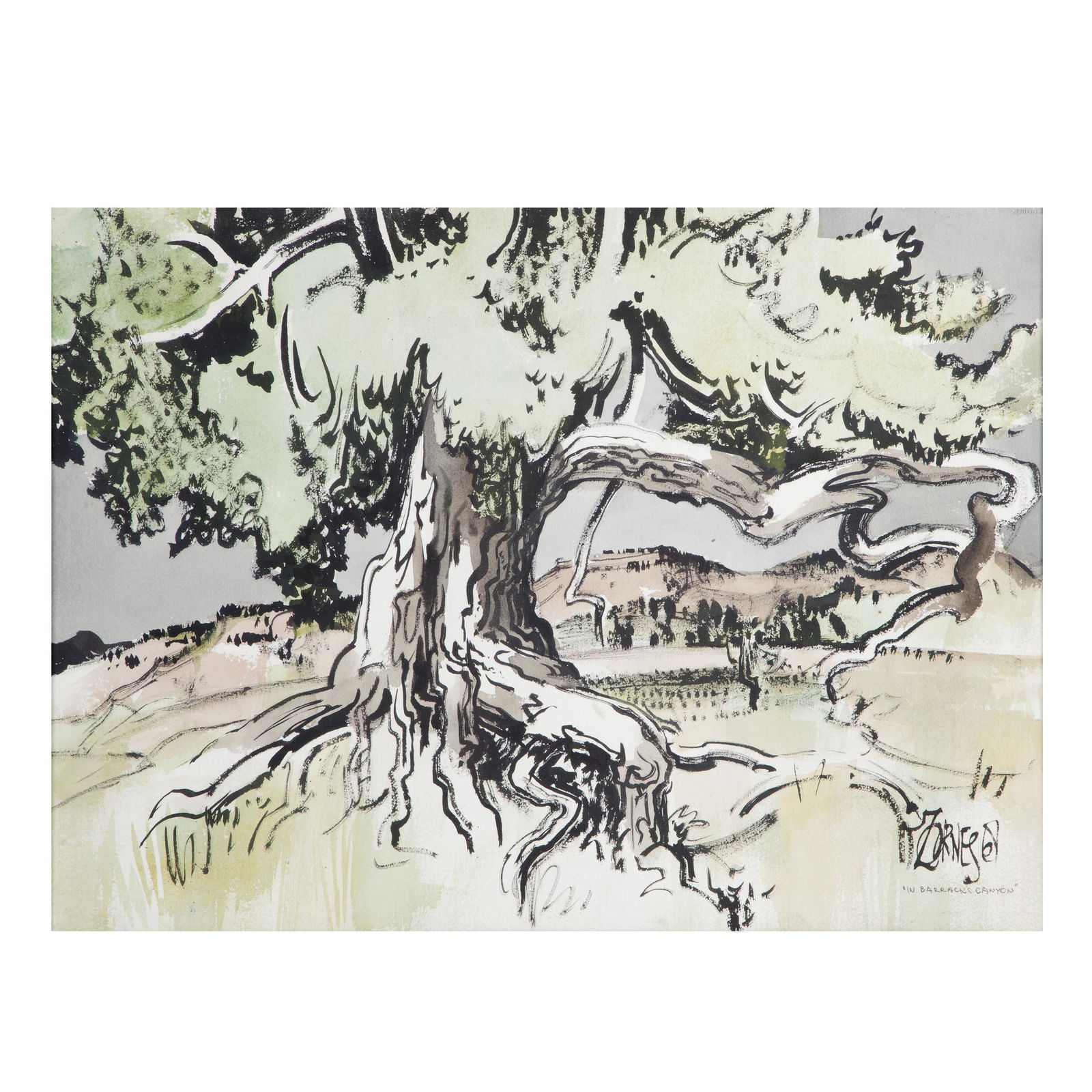 Milford Zornes, In Barrack's Canyon, Utah (1 of 6)