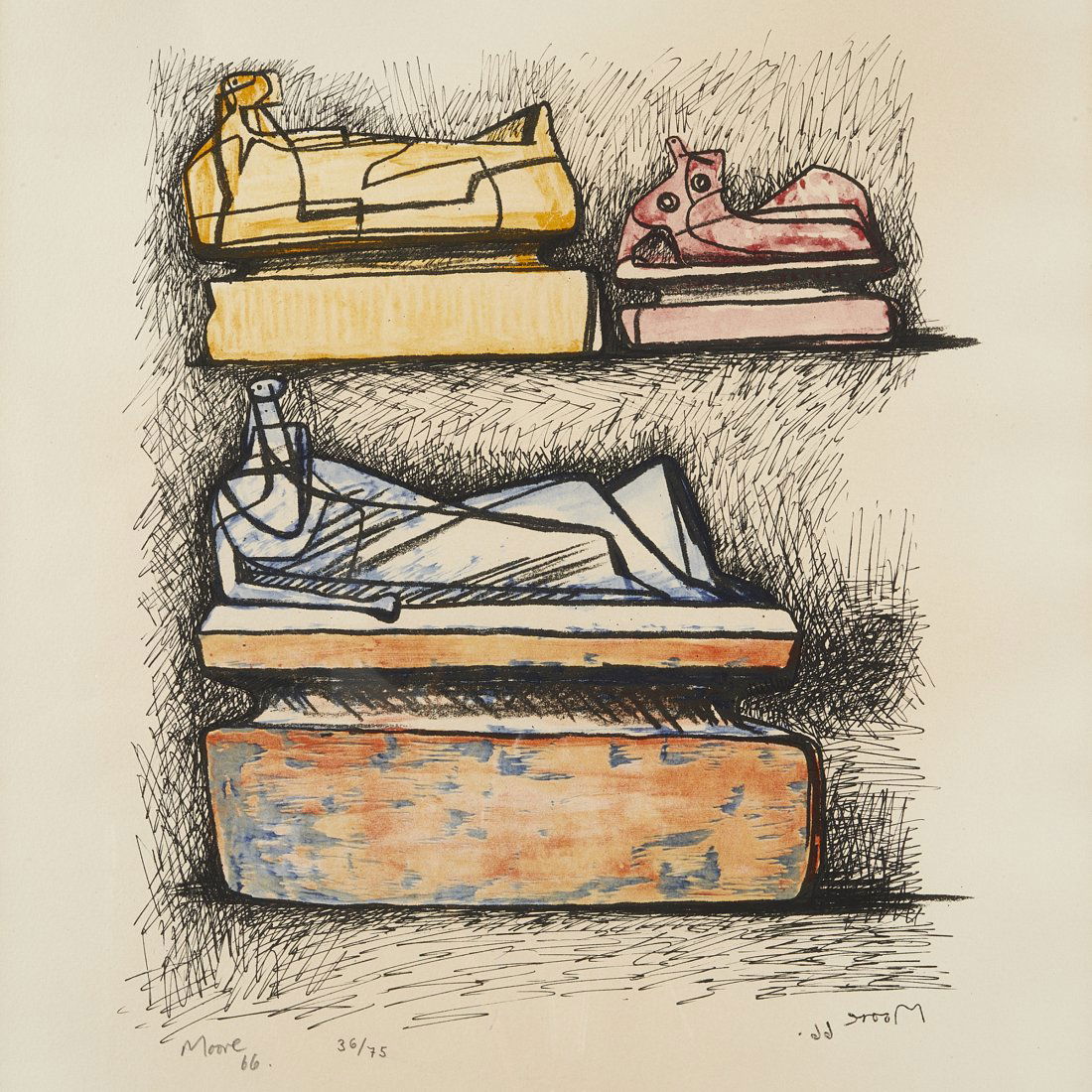 Henry Moore, Three Reclining Figures on Pedestals (1 of 3)