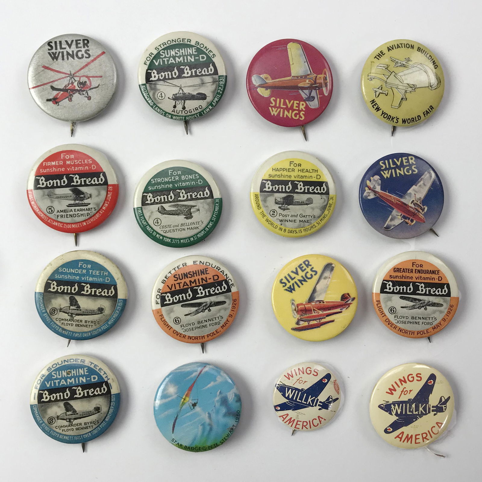 Group of 84 1930s Aviation Airplane Buttons & Pins (1 of 9)