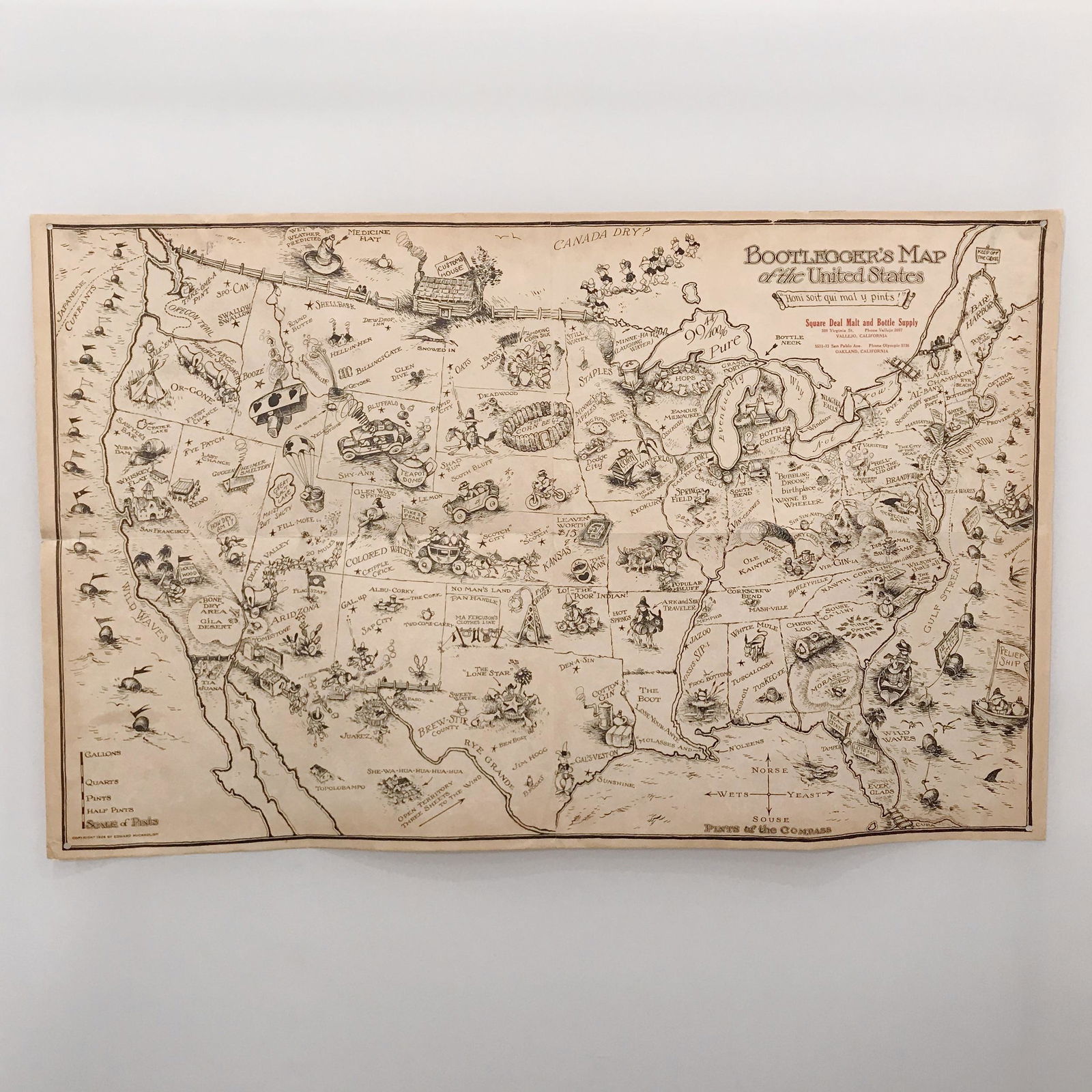 Edward McCandlish 1926 Prohibition Bootleggers Map (1 of 4)