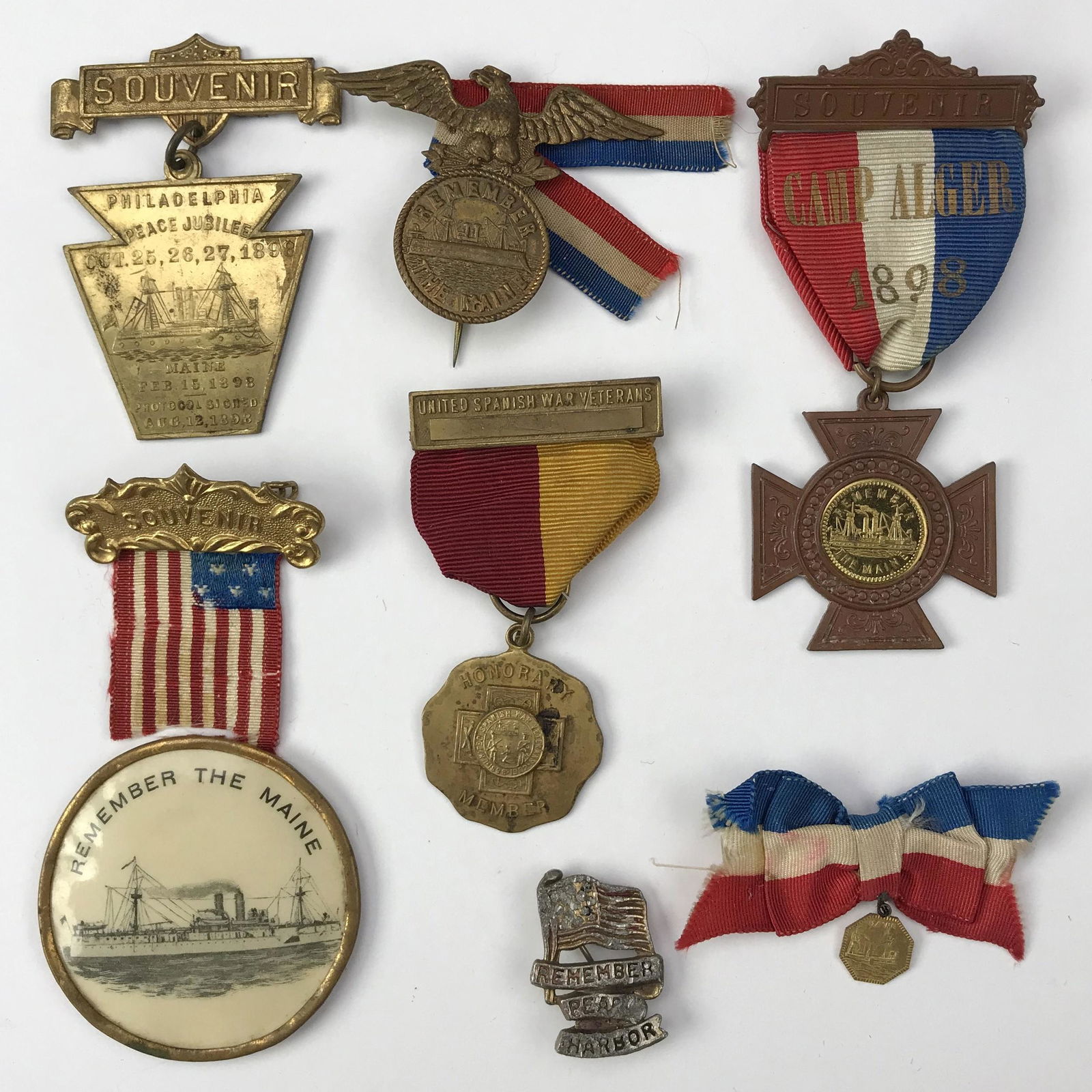 65 Spanish Am War Remember the Maine Buttons & Pins (1 of 6)