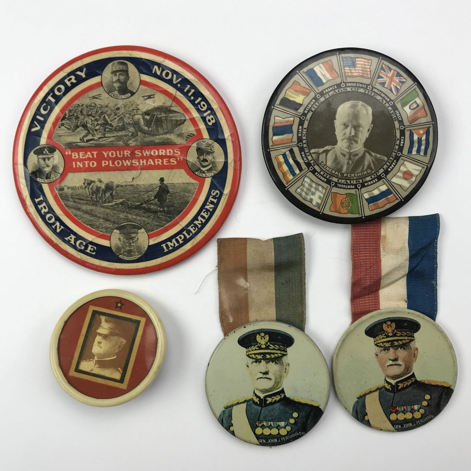 Group of 13 WWI General Pershing Buttons Pinbacks (1 of 4)