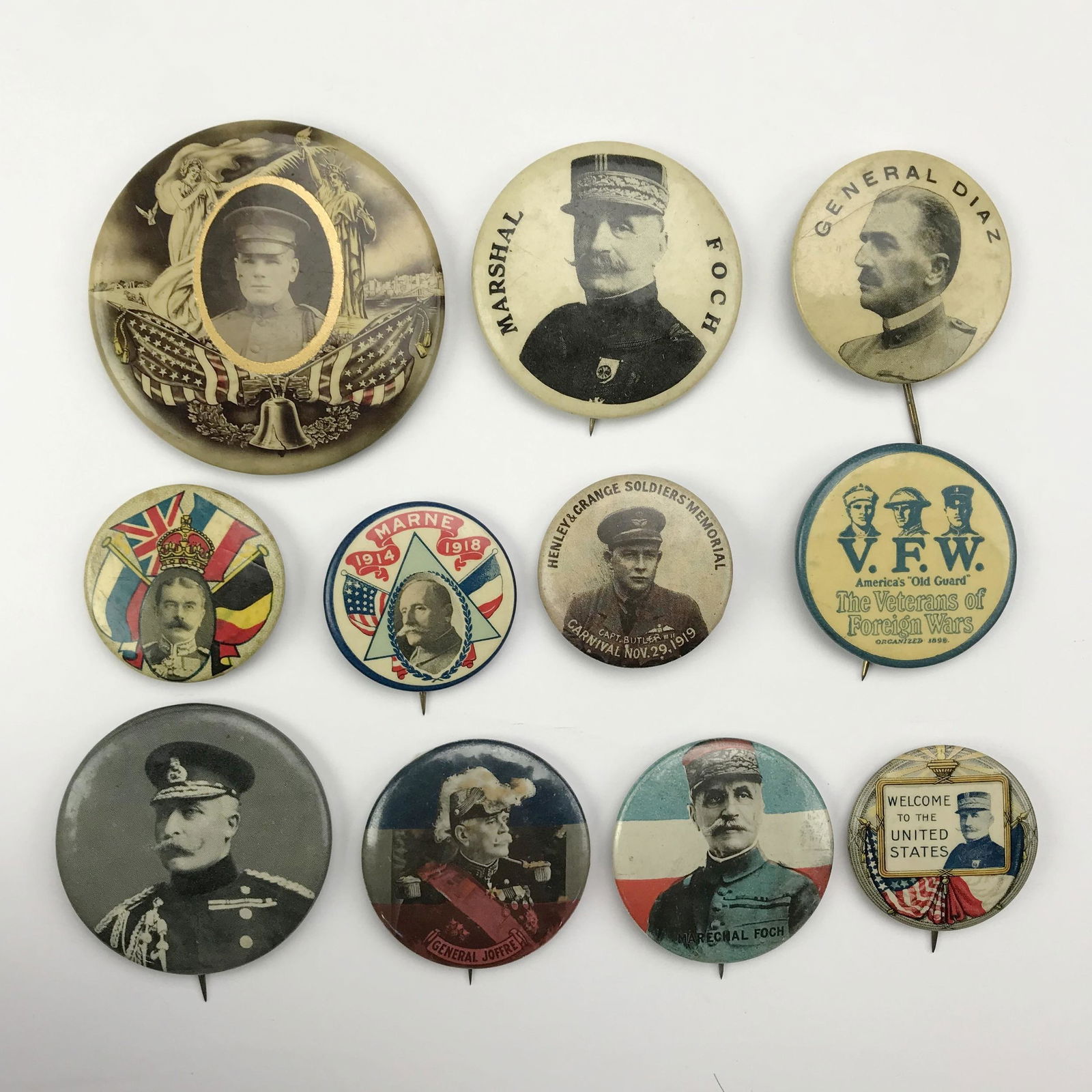 Group of 95 WWI Military & Political Personnel  Buttons (1 of 6)