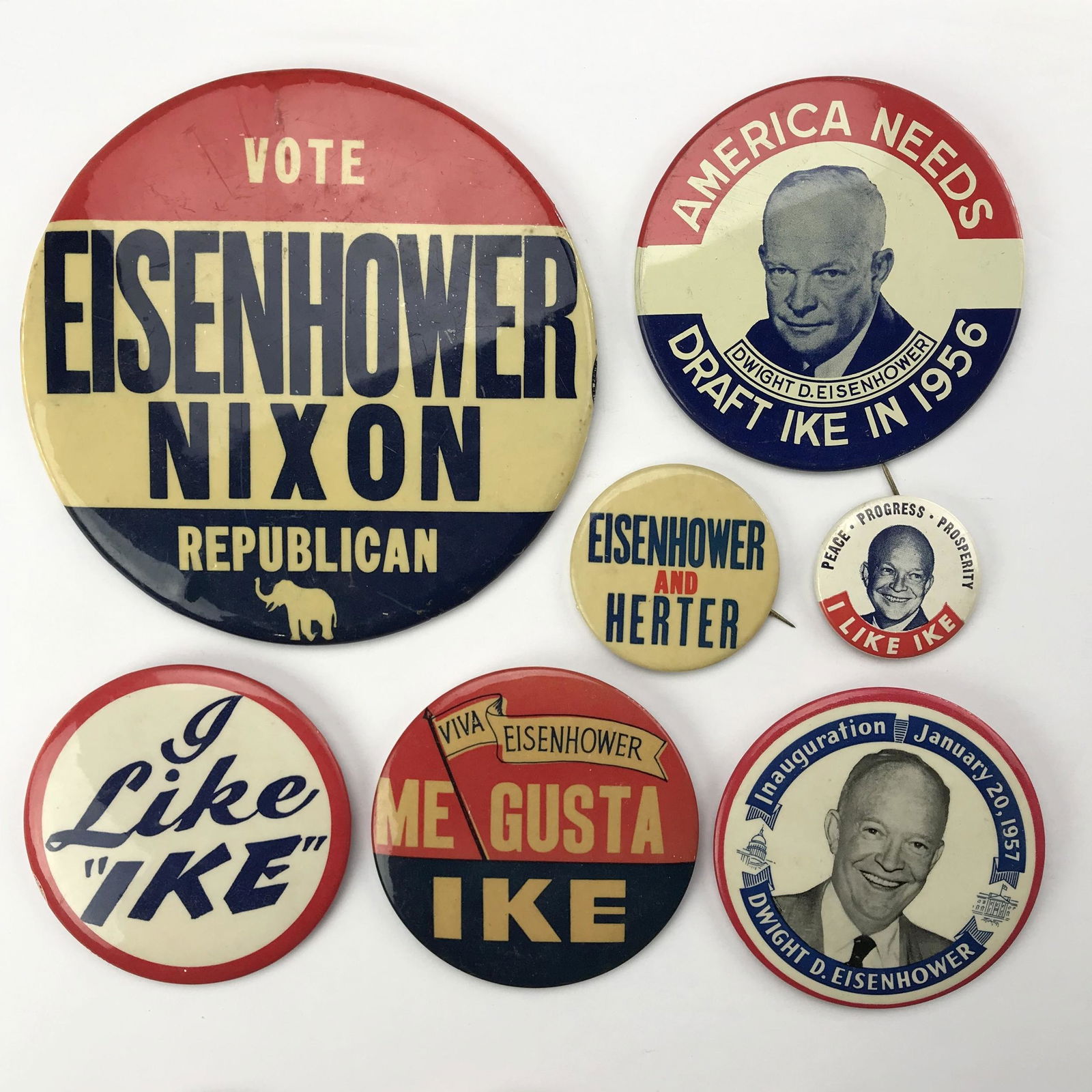 Group of 75 Dwight Eisenhower Buttons and Pins (1 of 5)