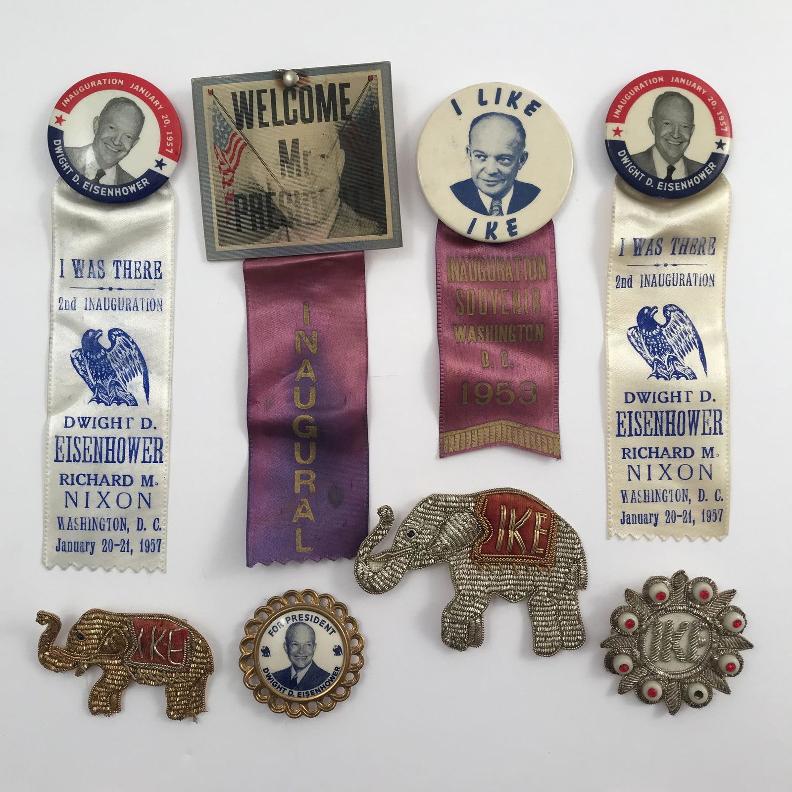 75 Dwight Eisenhower Political Buttons and Jeweled Pins (1 of 6)