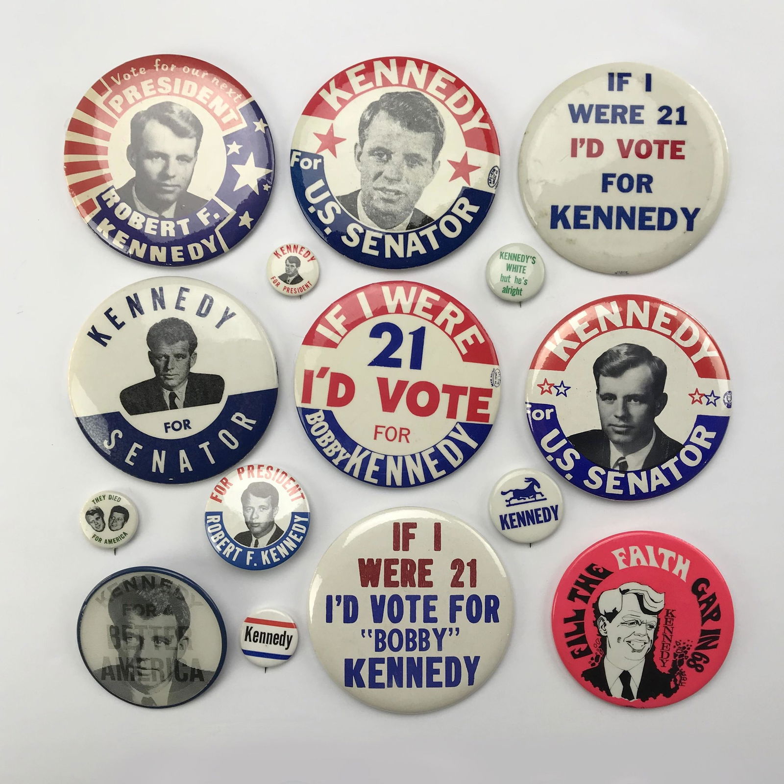 Group of 85 Robert Kennedy RFK Campaign Buttons (1 of 4)